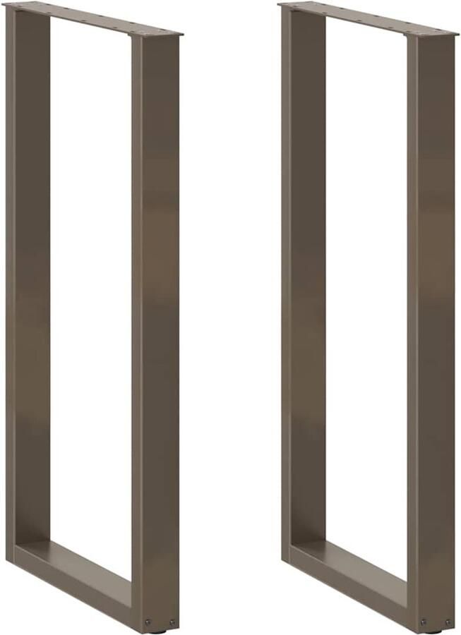 VidaXL Salontafelpoten 2 st U-vormig 60x(110-111) cm staal naturel