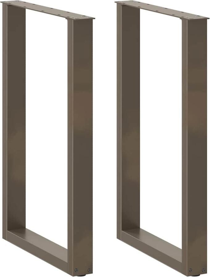 VidaXL Salontafelpoten 2 st U-vormig 60x(90-91) cm staal naturel