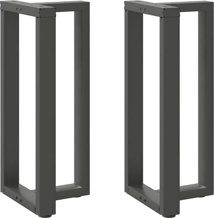 VidaXL Bartafelpoten T-vormig Staal Antraciet Bartafel Potten Industrieel Design Staal Tafelpoten Zwarte Tafelpoten Adjustable Feet
