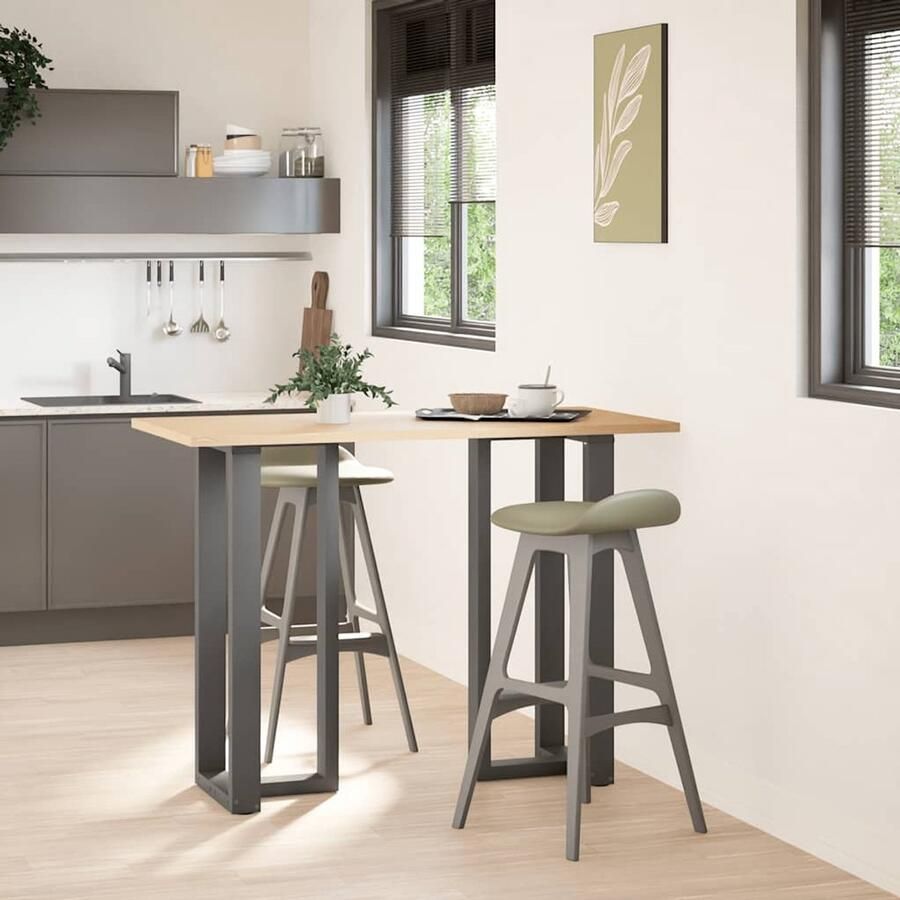 VidaXL Bartafelpoten T-vormig Staal Antraciet Bartafel Potten Industrieel Meubilair Zwarte Tafelpoten Metalen Tafelpoten Adjustable Table Legs