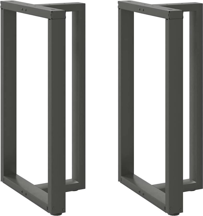 VidaXL Bartafelpoten T-vormig Staal Antraciet Bartafel Potten T-vormige Tafelpoten Metaalkleuren Industriële Stijl Bartafels