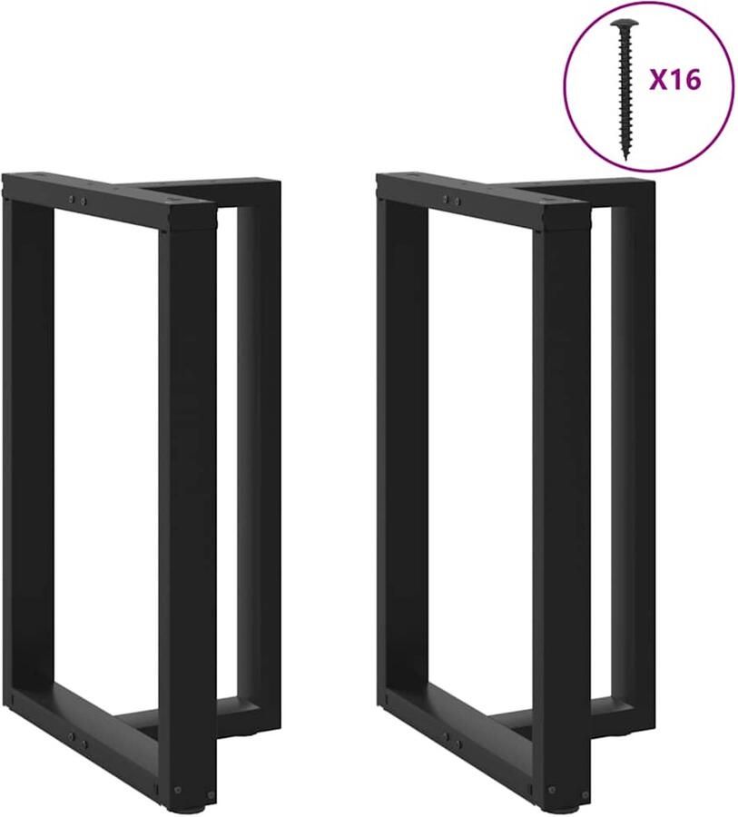 VidaXL Bartafelpoten T-vormig Verstelbaar Zwart Bartafel Poten Zwarte Tafelpoten Industriële Tafelpoten T-vormige Tafelpoten Metalen Tafelpoten