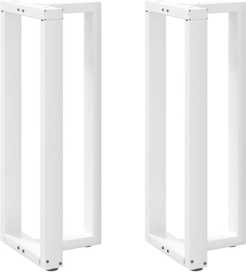 VidaXL Bartafelpoten T-vormig Wit Staal 40x35x102cm Bartafel Potten T-vormige Tafelpoten Bartafels Keuken Meubilair Eetkamer Accessoires