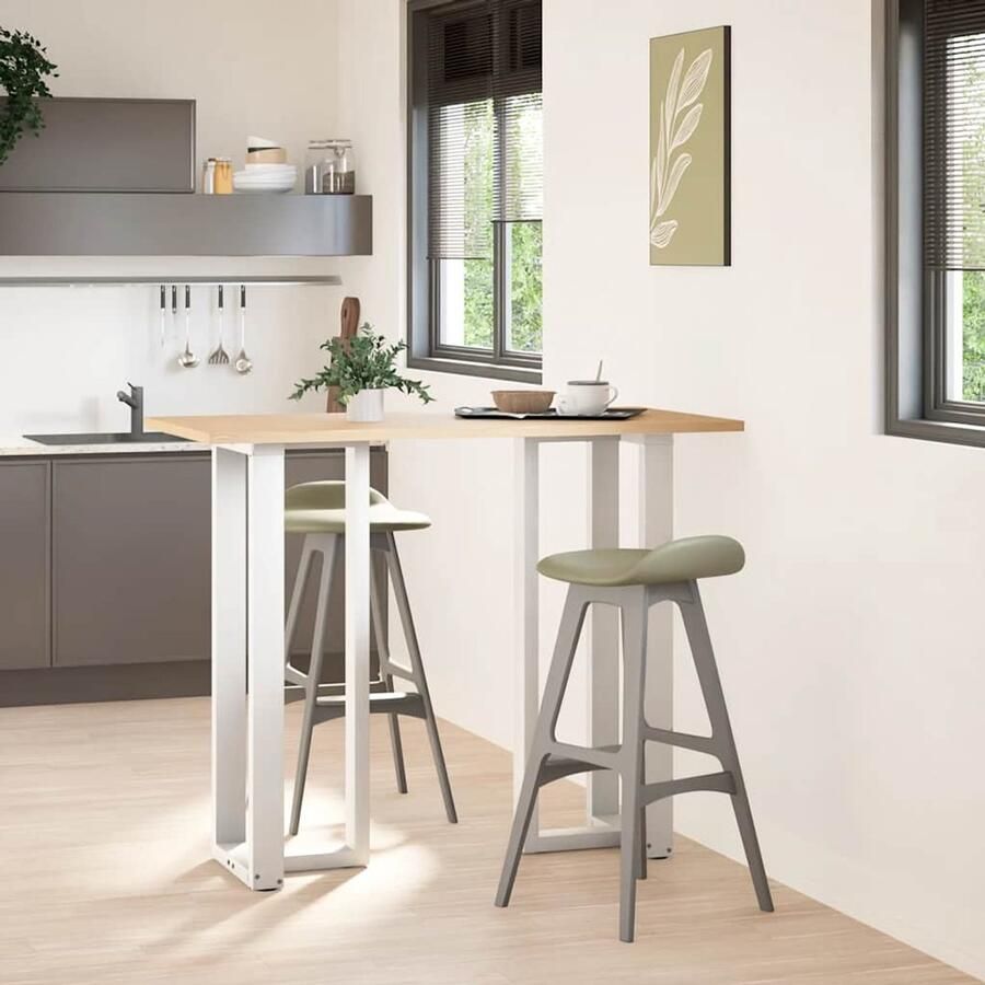 VidaXL Bartafelpoten T-vormig Wit Staal 50x35x112 cm Bartafel Potten T-vormige Tafelpoten Zwarte Tafelpoten Metaal Tafelpoten Industrieel Design