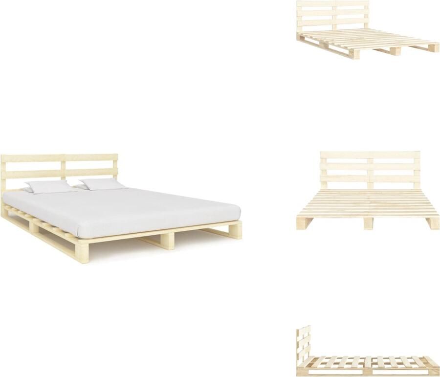 VidaXL Bed Bedden Slaapkamermeubel Bedframe pallet massief grenenhout 160x200 cm - Foto 2