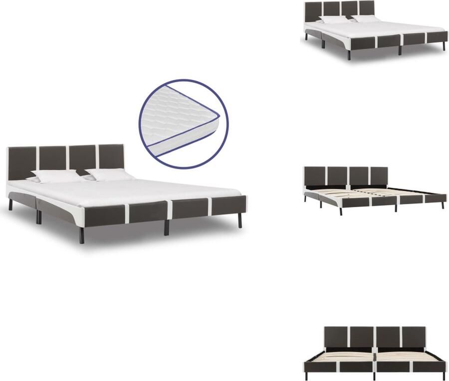 VidaXL Bed Bedden Tweepersoonsbed Tweepersoonsbedden Bed met traagschuim matras kunstleer 180x200 cm