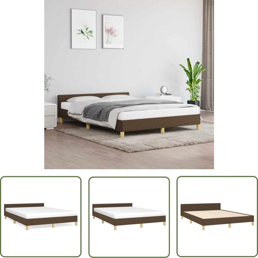 The Living Store Bedframe Bedframes Meubels 193 x 146 x 50 cm Donkerbruin Bed Frame Bed Donkere Meubels Houten Bed Tweepersoons Bed