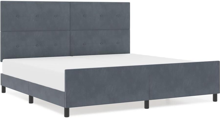 VidaXL Bed Frame Set van 3 Donkergrijs Hout 207 x 206 x 118 128 cm - Foto 2