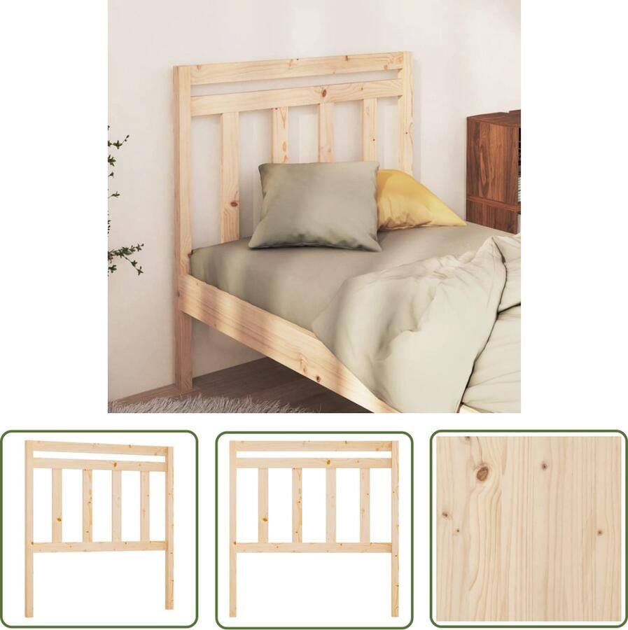 The Living Store Houten Hoofdeinde Klassieke Uitstraling 106 x 4 x 100 cm Massief Grenenhout Hoofd Bord Bed Frame Houten Hoofdbord Klassieke Hoofdbord Grenenhout Hoofdbord