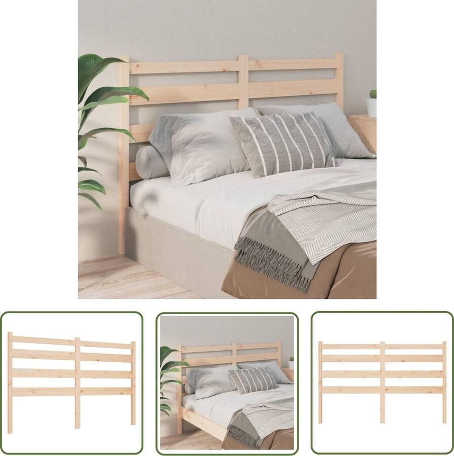 The Living Store Houten Hoofdeinde Grenenhout 126 x 4 x 100 cm Trendy Design Hoofd Bord Bed Frame Hoofdkussen Slaapkamers Grenenhout Meubels