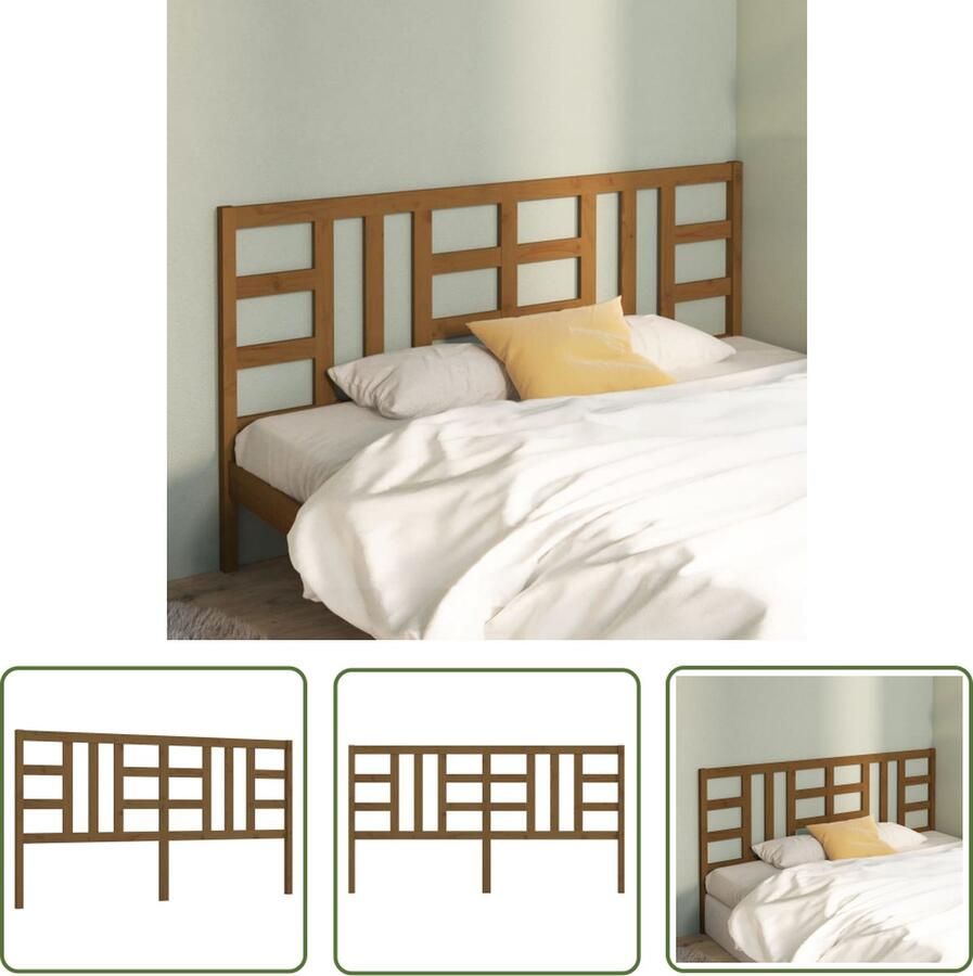 The Living Store Hoofdeinde Grenenhout 206 x 4 x 100 cm Klassiek design Hoofd Bord Bed Frame Hoofdeinde Grenenhout Meubels Klassieke Interieurs