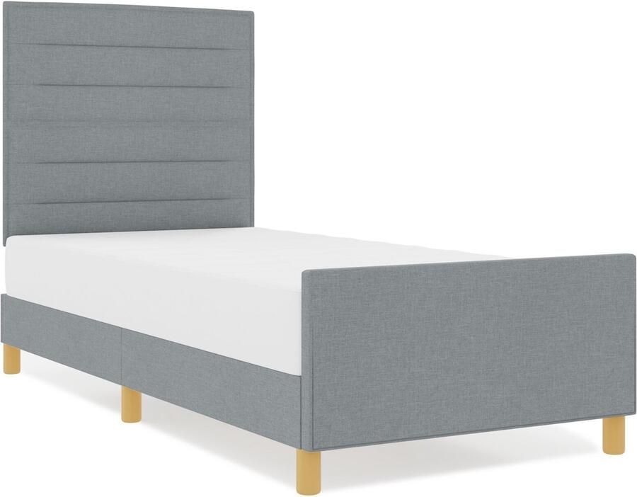 VidaXL Bedframe Lichtgrijs Bewerkt Hout 80 x 200 cm Lichtgewicht Bed - Foto 2