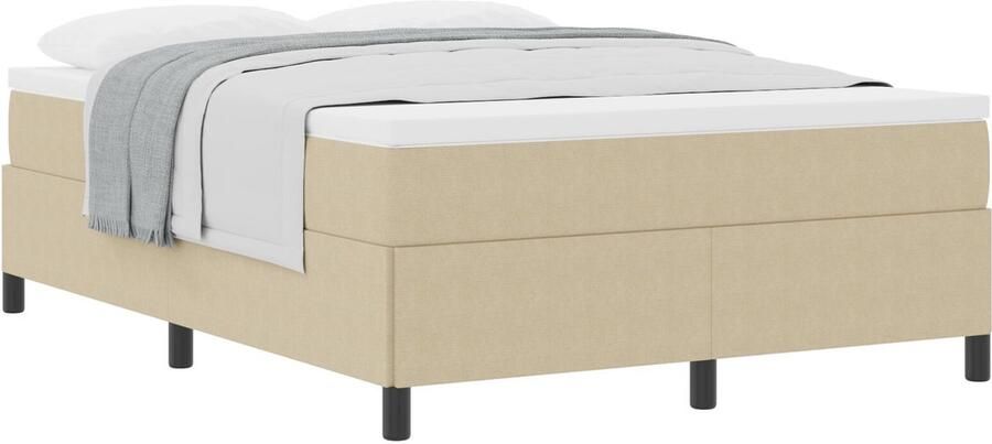 VidaXL Bedframe Lichtgroen Grijs Hout Metaal 140 x 190 cm Duurzaam - Foto 3