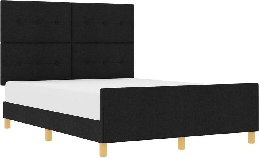 VidaXL Bedframe Zwart Gefabriceerd hout 160 x 200 cm Krasvrij Modern - Foto 2