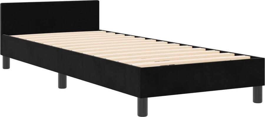 VidaXL Bedframe met hoofdeinde Zwart 80 x 200 cm Fluweel - Foto 2