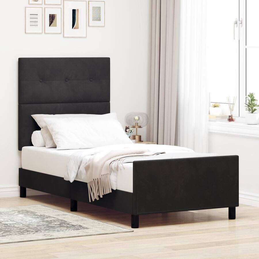 VidaXL Bedframe Zwart Velvet 80 x 200 cm Eenvoudig Bedframe Modern