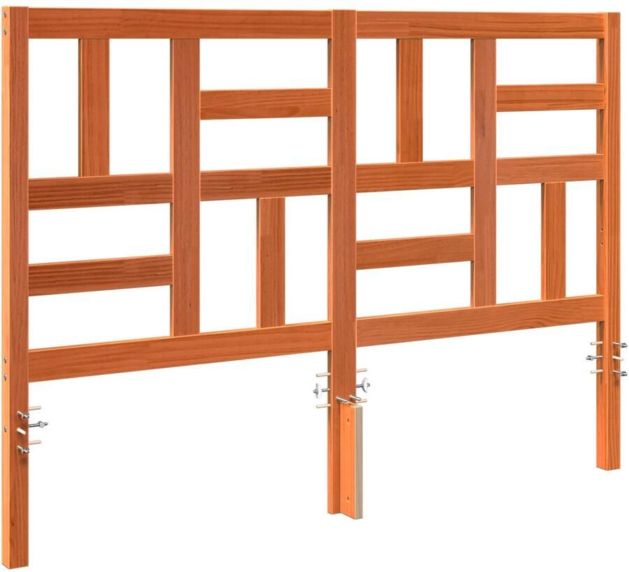 VidaXL Bed Hoofdbord Wasbruin 145.5 x 4 x 104 cm Massief grenenhout