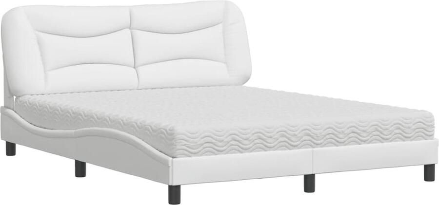 Vida XL Bed met matras kunstleer wit 160x200 cm SKU: V277572 - Foto 2