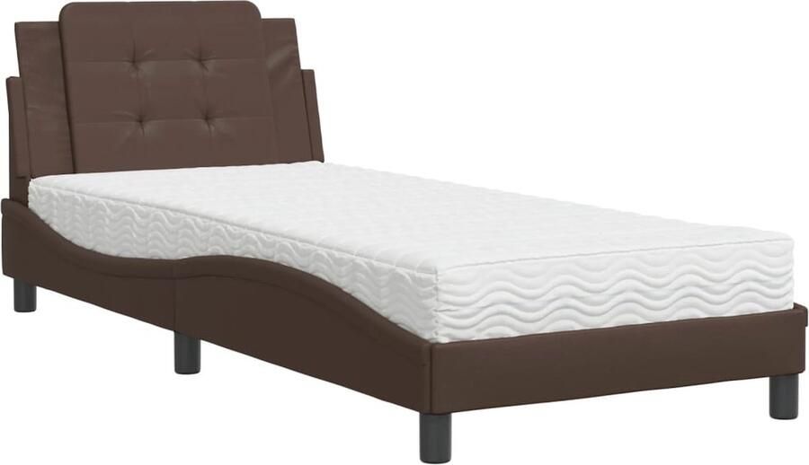 VidaXL Bedframe zonder matras Zadar kunstleer bruin 90x190 cm - Foto 2