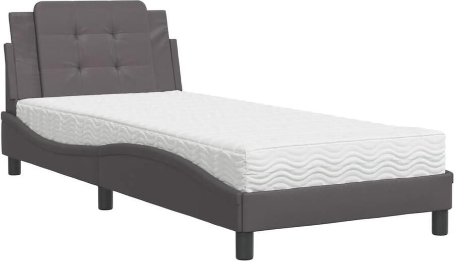 VidaXL Bedframe zonder matras Zadar kunstleer grijs 90x200 cm