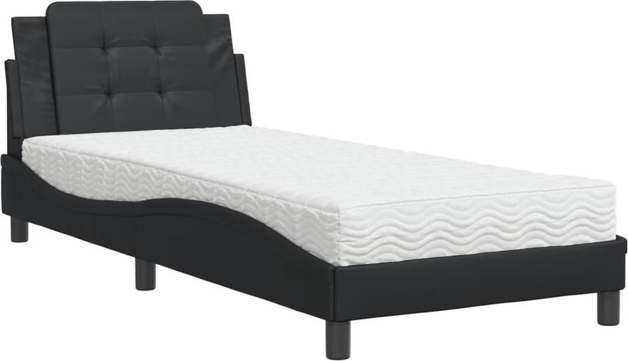 VidaXL Bedframe zonder matras Zadar kunstleer zwart 100x200 cm
