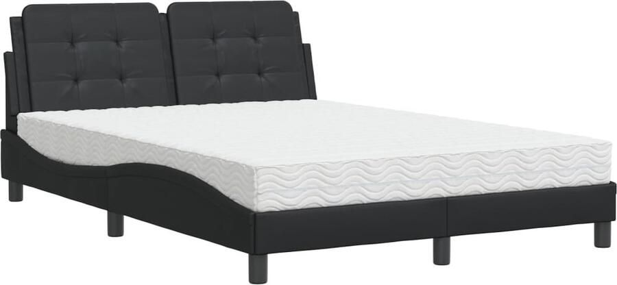 VidaXL Bedframe zonder matras Zadar kunstleer zwart 140x190 cm