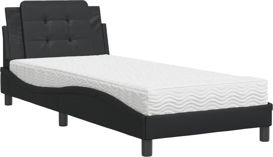 Vida XL Bed met matras kunstleer zwart 90x190 cm SKU: V3208831 - Foto 2