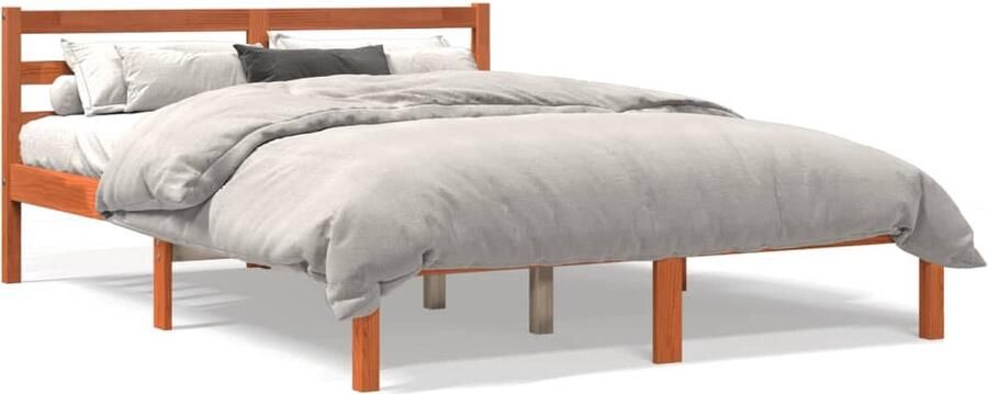 VidaXL Bed met matras massief grenenhout wasbruin 140x190 cm - Foto 3