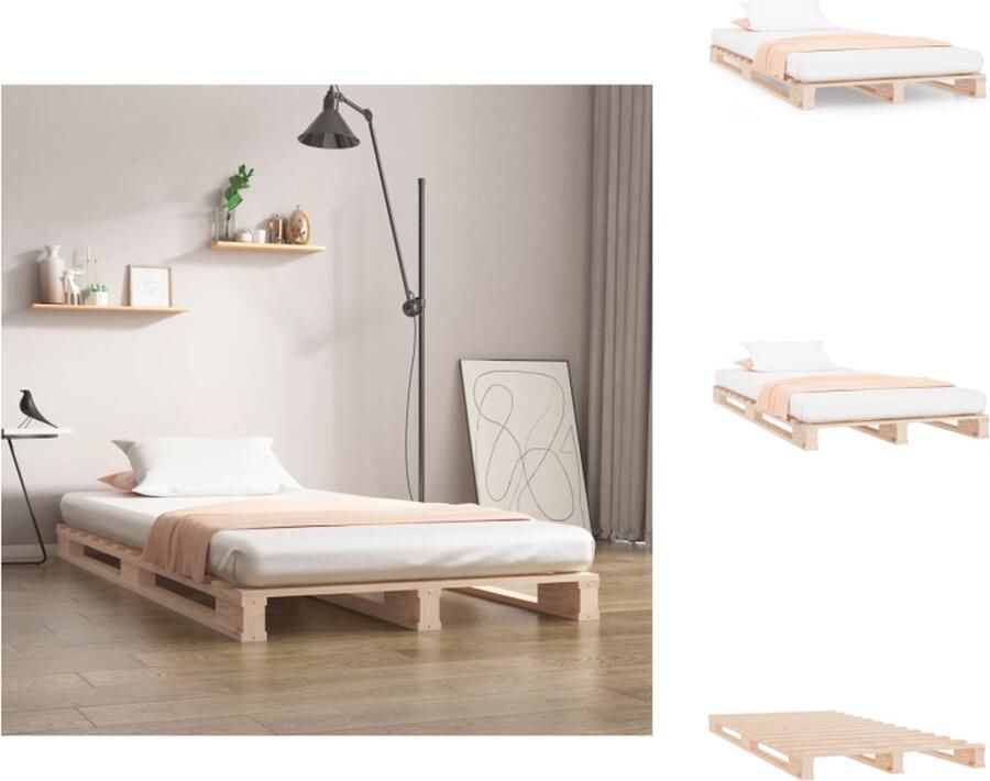 VidaXL Palletbed Palletbedden Bed Slaapkamermeubel Palletbed massief grenenhout 100x200 cm - Foto 2