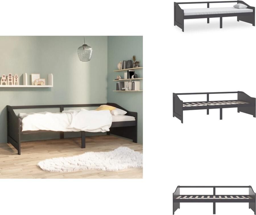 VidaXL Bedbank Bedbanken Bed Bank Bed Banken Bedbank 3-zits massief grenenhout donkergrijs 90x200 cm