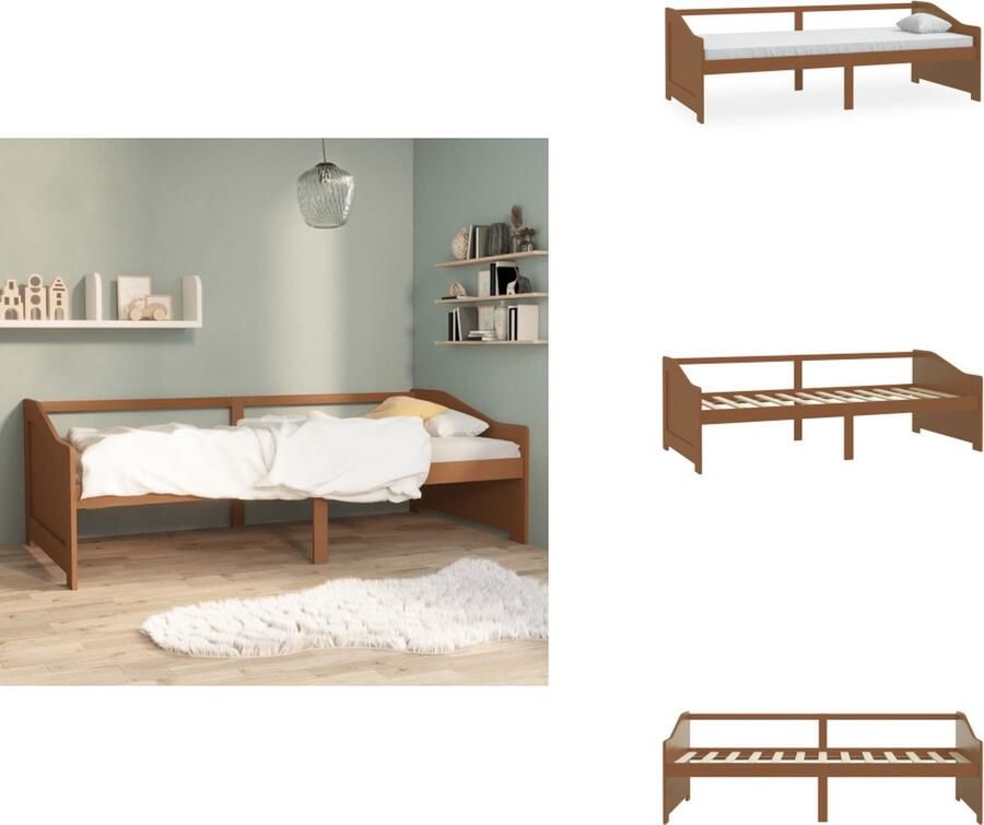 VidaXL Bedbank Bedbanken Bed Bank Bed Banken Bedbank 3-zits massief grenenhout honingbruin 90x200 cm
