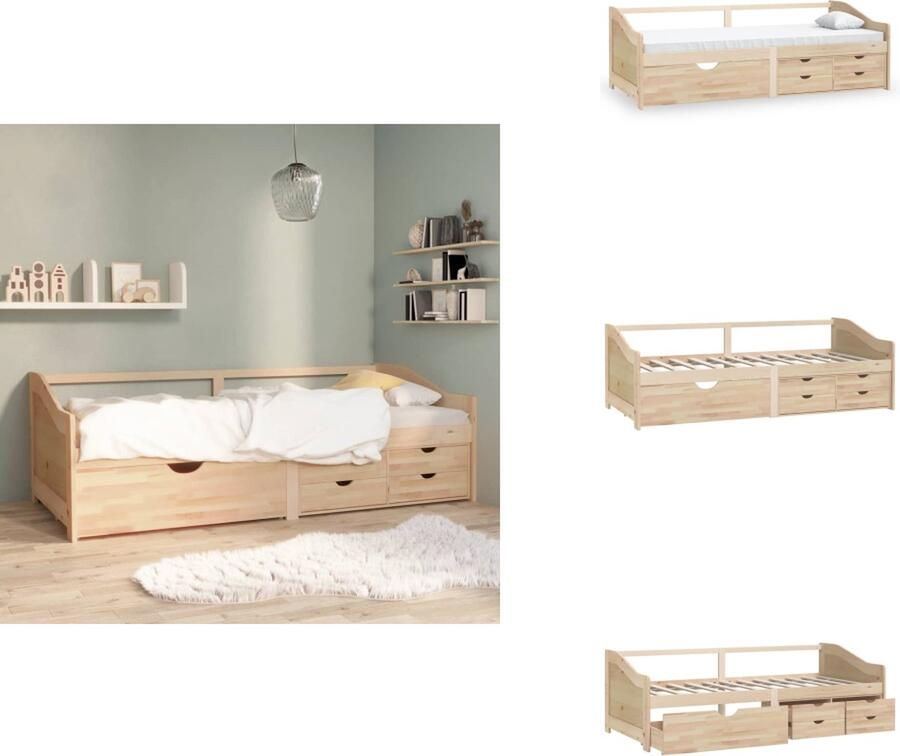 VidaXL Bedbank Bedbanken Bed Bank Bed Banken Bedbank 3-zits met lades massief grenenhout 90x200 cm