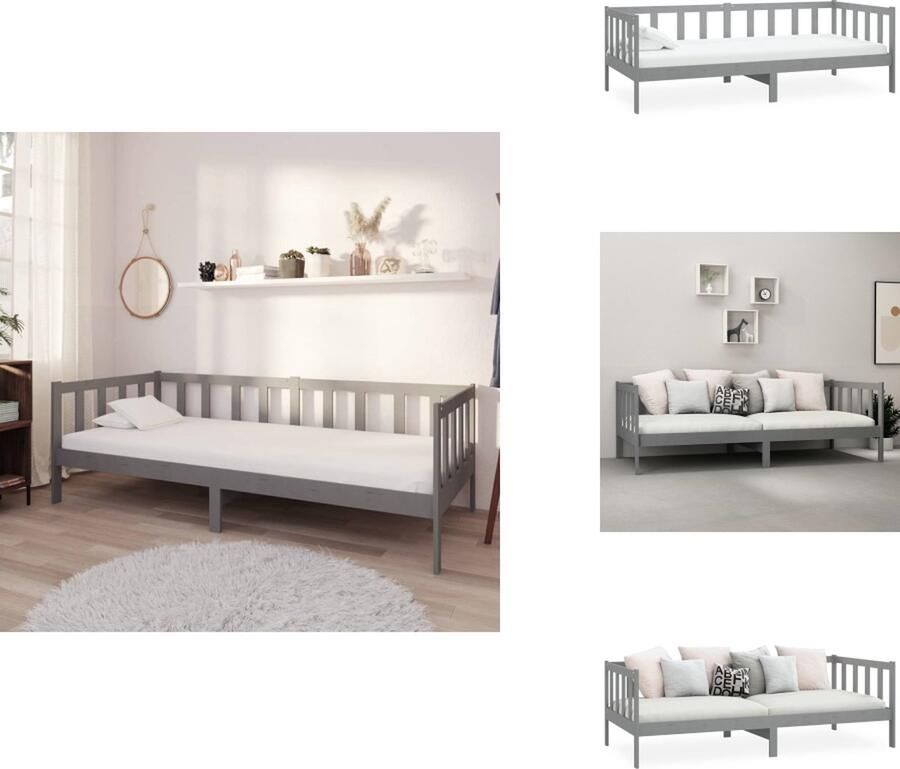 VidaXL Bedbank Bedbanken Bed Bank Bed Banken Bedbank massief grenenhout grijs 90x200 cm