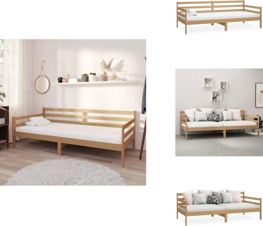 VidaXL Bedbank Bedbanken Bed Bank Bed Banken Bedbank massief grenenhout honingbruin 90x200 cm