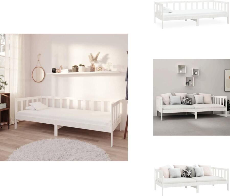 VidaXL Bedbank Bedbanken Bed Bank Bed Banken Bedbank massief grenenhout wit 90x200 cm