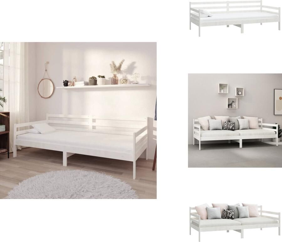 VidaXL Bedbank Bedbanken Bed Bank Bed Banken Slaapbank massief grenenhout wit 90x200 cm