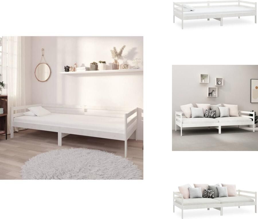 VidaXL Bedbank Bedbanken Bed Bank Bed Banken Slaapbank massief grenenhout wit 90x200 cm