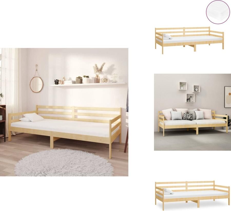 VidaXL Bedbank Bedbanken Bed Bank Bed Banken Slaapbank met matras massief grenenhout 90x200 cm