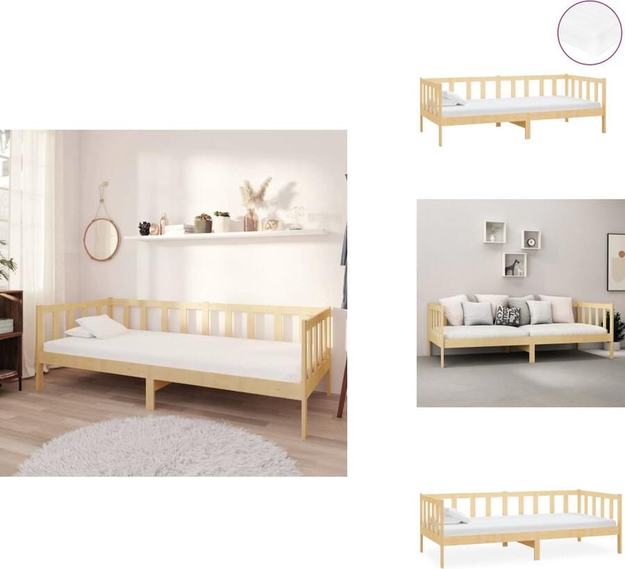 VidaXL Bedbank Bedbanken Bed Bank Bed Banken Slaapbank met matras massief grenenhout 90x200 cm