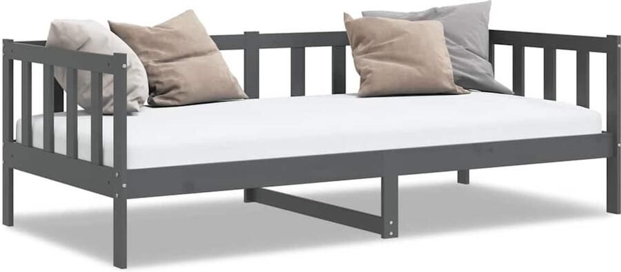 VidaXL -Bedbank-massief-grenenhout-grijs-90x200-cm - Foto 3