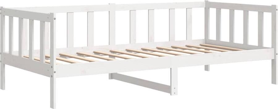 VidaXL -Bedbank-massief-grenenhout-wit-90x200-cm - Foto 4