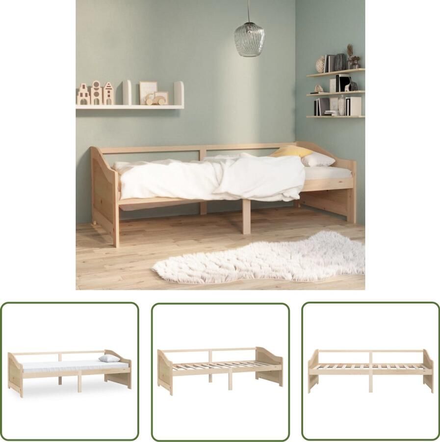 The Living Store Bedbank 3-zits massief grenenhout 90x200 cm Bedbank Bedbanken Bed Bank Bed Banken Slaapbank Slaapbanken Slaap Bank Slaap Banken Houten Bedbank Houten Bedbanken