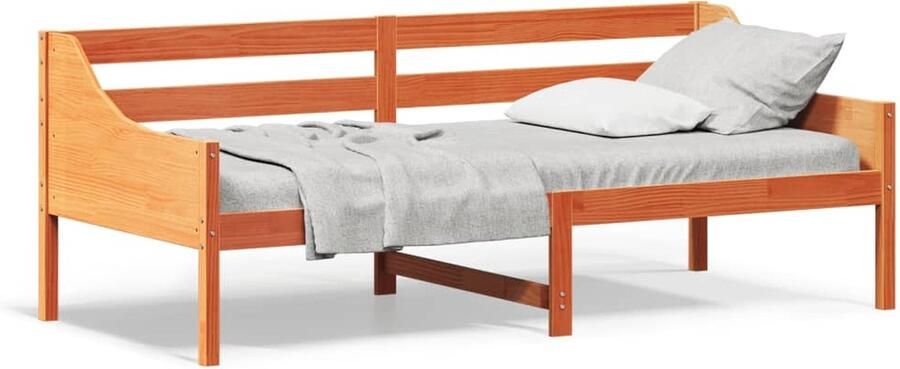 VidaXL Bedbank zonder matras wasbruin 100x200 cm massief grenenhout - Foto 2