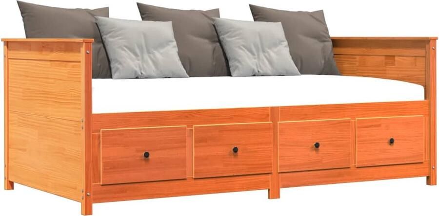 Vida XL Slaapbank 100x200 cm massief grenenhout wasbruin SKU: V844437 - Foto 2