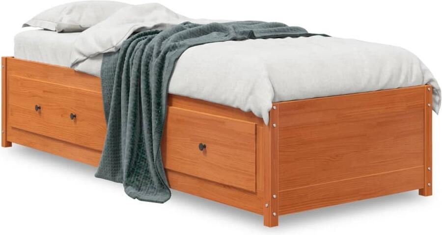 VidaXL Bedbank zonder matras wasbruin 75x190 cm massief grenenhout - Foto 4