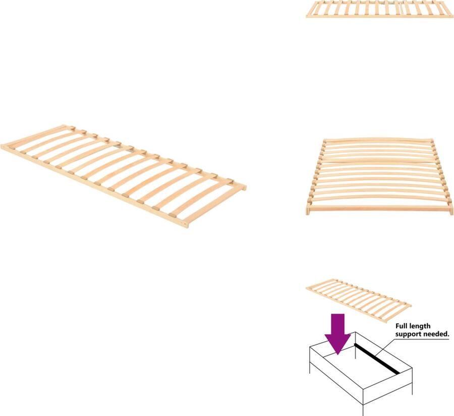 VidaXL Bedbodem Bedbodems Lattenbodem Lattenbodems Lattenbodem met 13 latten 80x200 cm
