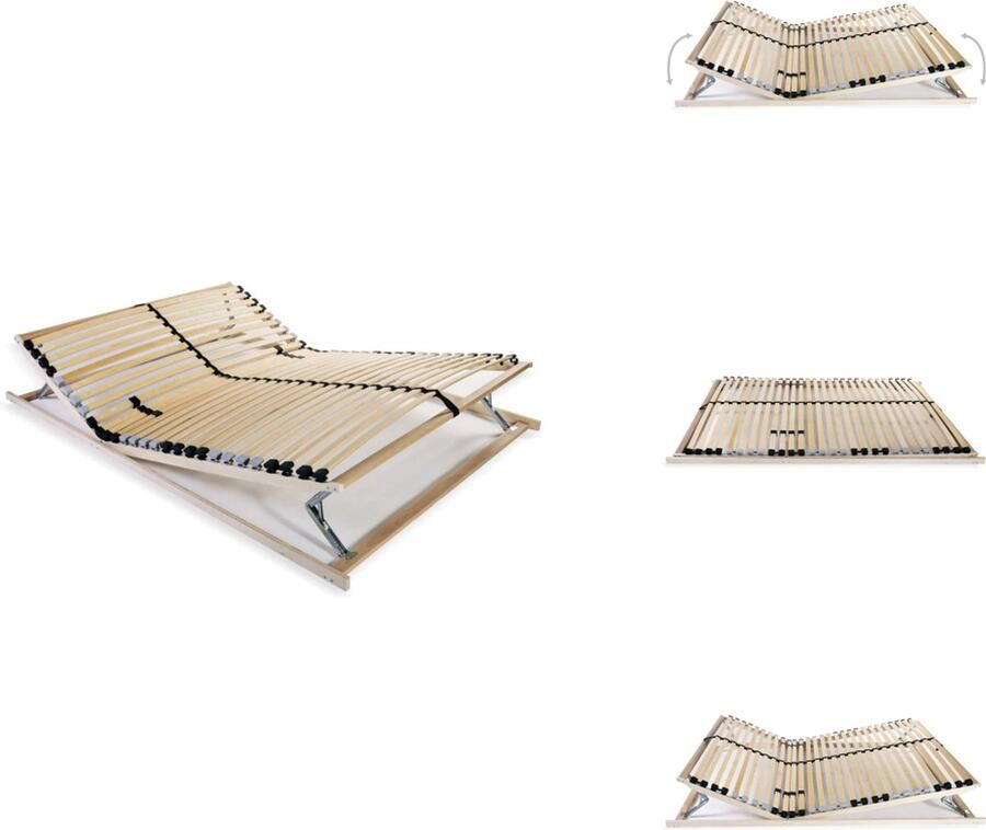 VidaXL Bedbodem Bedbodems Lattenbodem Lattenbodems Lattenbodem met 28 latten 7 zones 100x200 cm - Foto 2