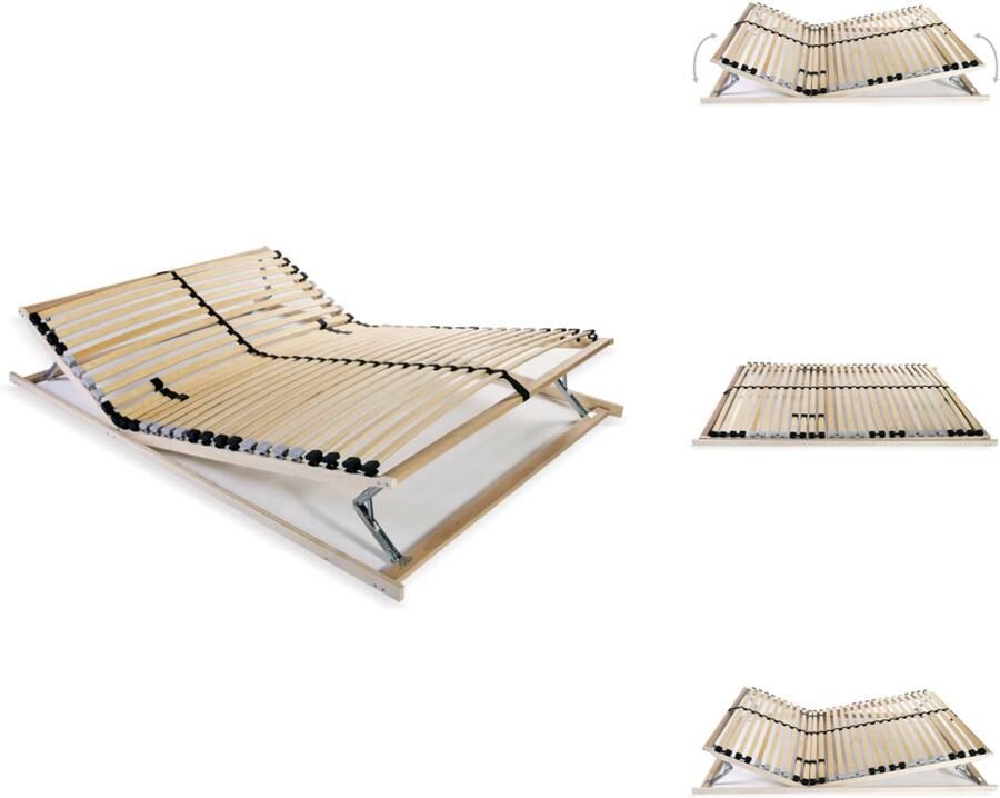 VidaXL Bedbodem Bedbodems Lattenbodem Lattenbodems Lattenbodem met 28 latten 7 zones 140x200 cm
