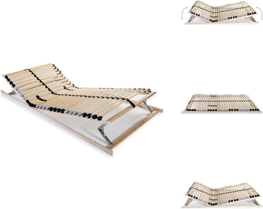 VidaXL Lattenbodem Massief beukenhouten frame 195 x 70 x 9 cm 28 latten Verstelbaar Eenvoudig te monteren Bed - Foto 2