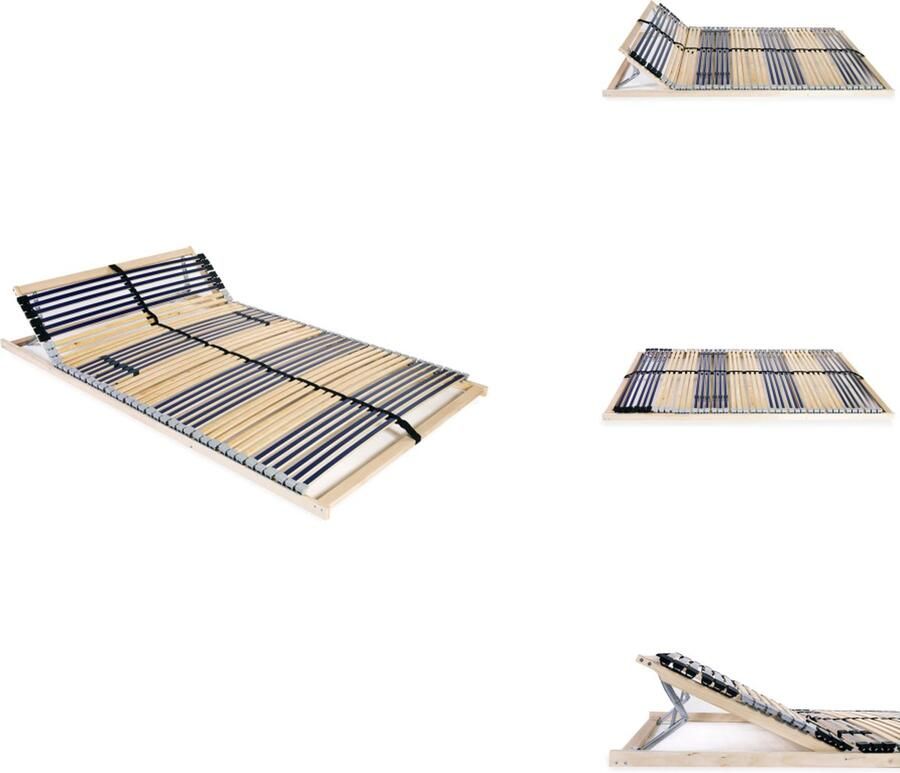 VidaXL Bedbodem Bedbodems Lattenbodem Lattenbodems Lattenbodem met 42 latten 7 zones 140x200 cm